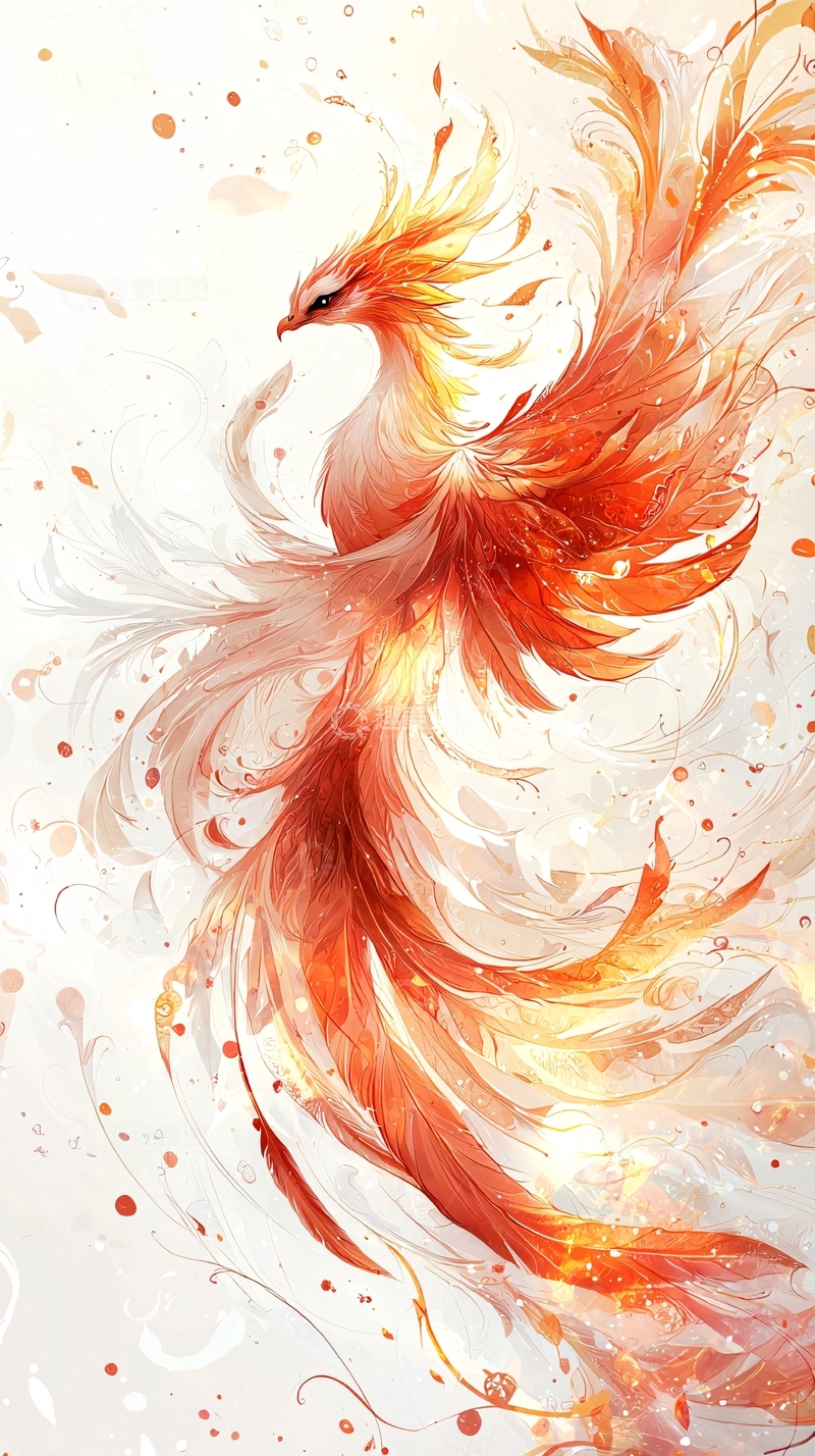 高清大图下载【趣麦麦图】火红的凤凰展翅飞翔