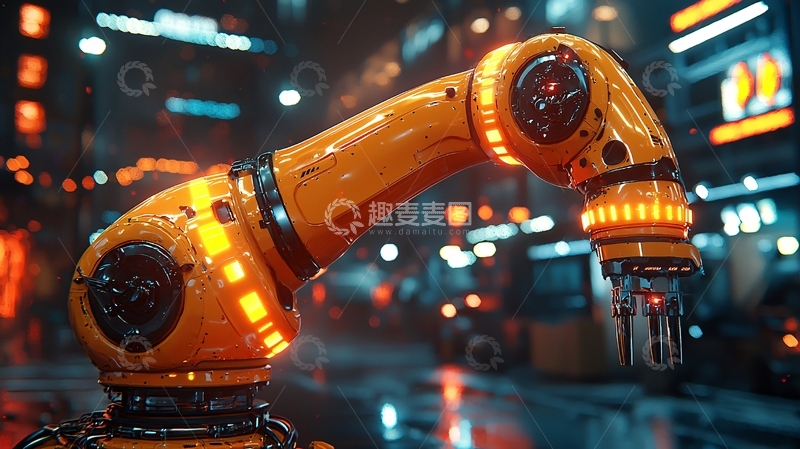 高清大图下载【趣麦麦图】未来都市机械臂