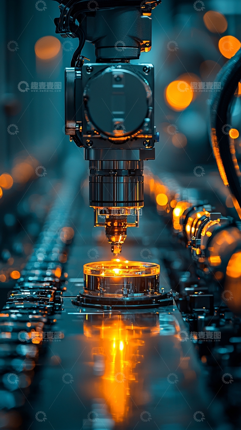 高清大图下载【趣麦麦图】工业机器人精密加工