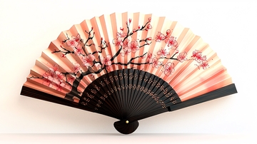 粉色樱花折扇