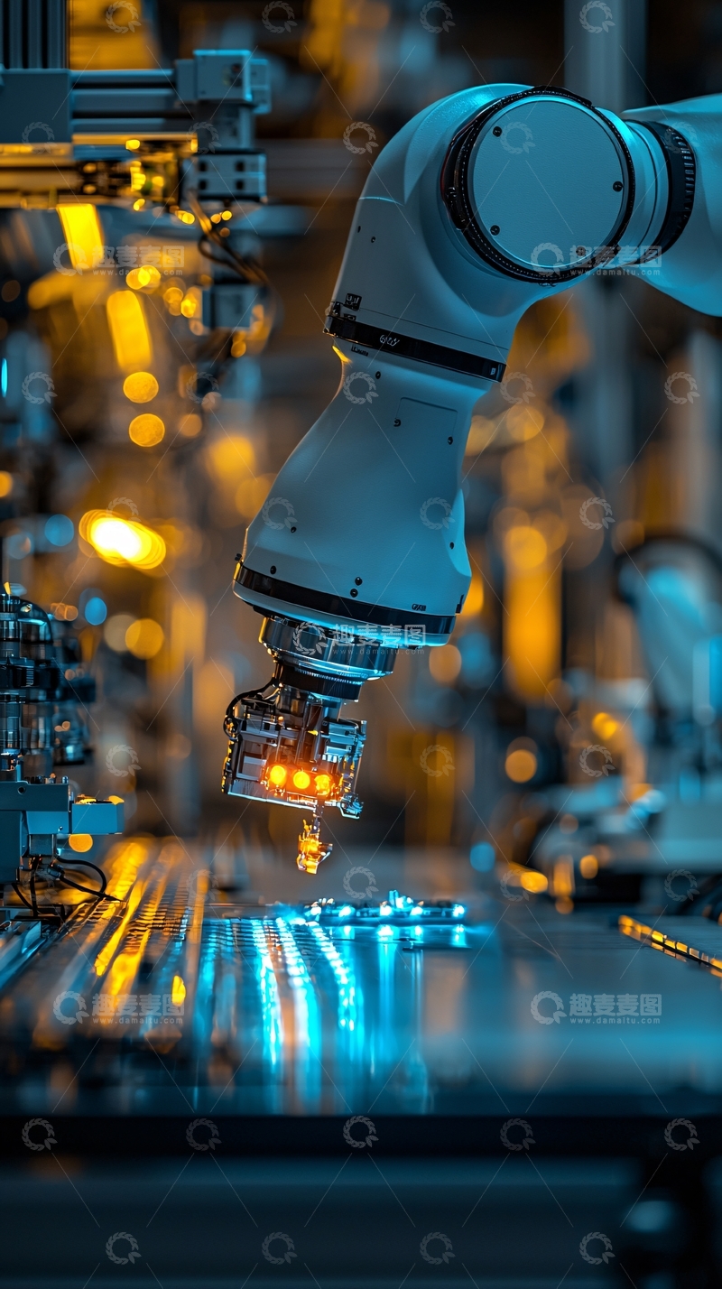 高清大图下载【趣麦麦图】工业机器人自动化生产线
