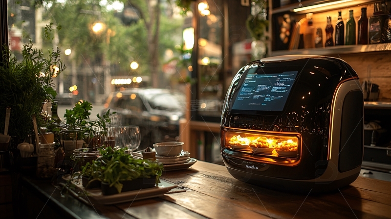 高清大图下载【趣麦麦图】咖啡馆里的智能咖啡机