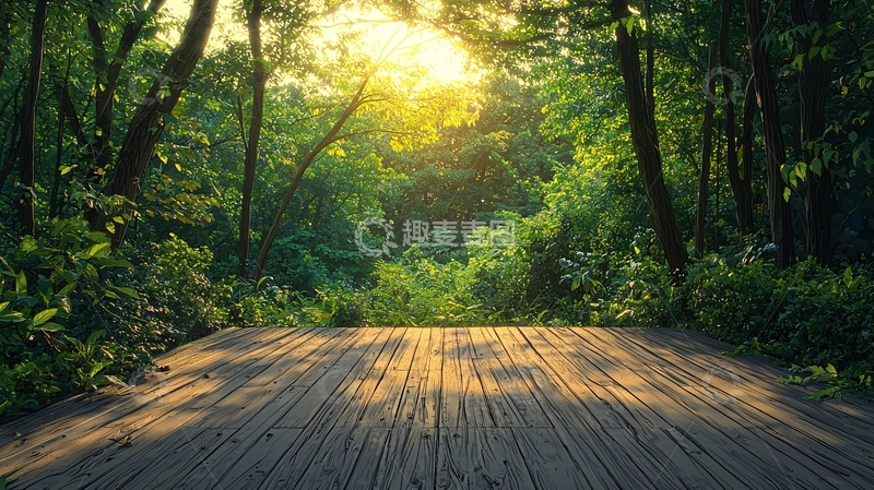 高清大图下载【趣麦麦图】森林小路日出阳光