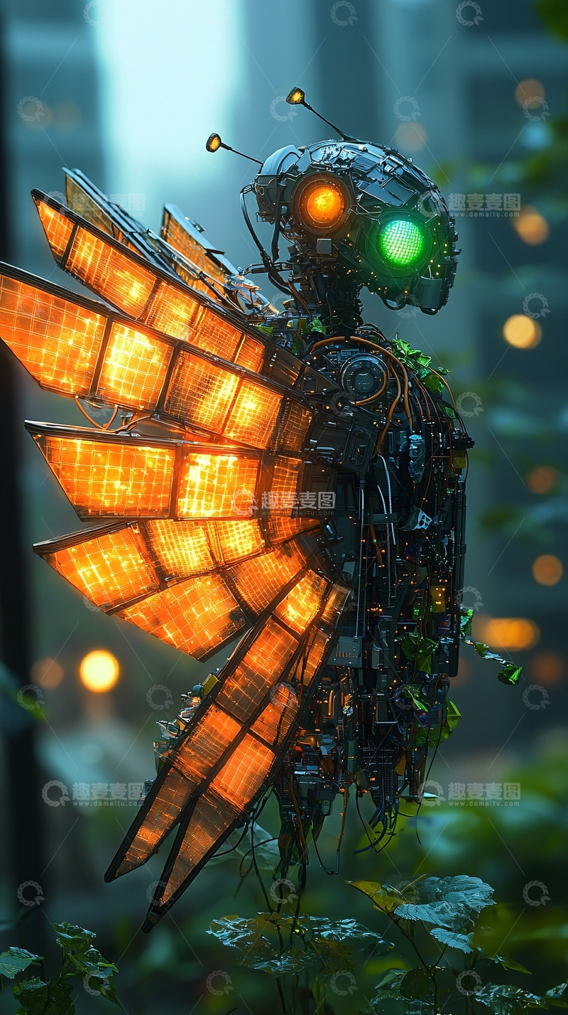 高清大图下载【趣麦麦图】机械翅膀精灵