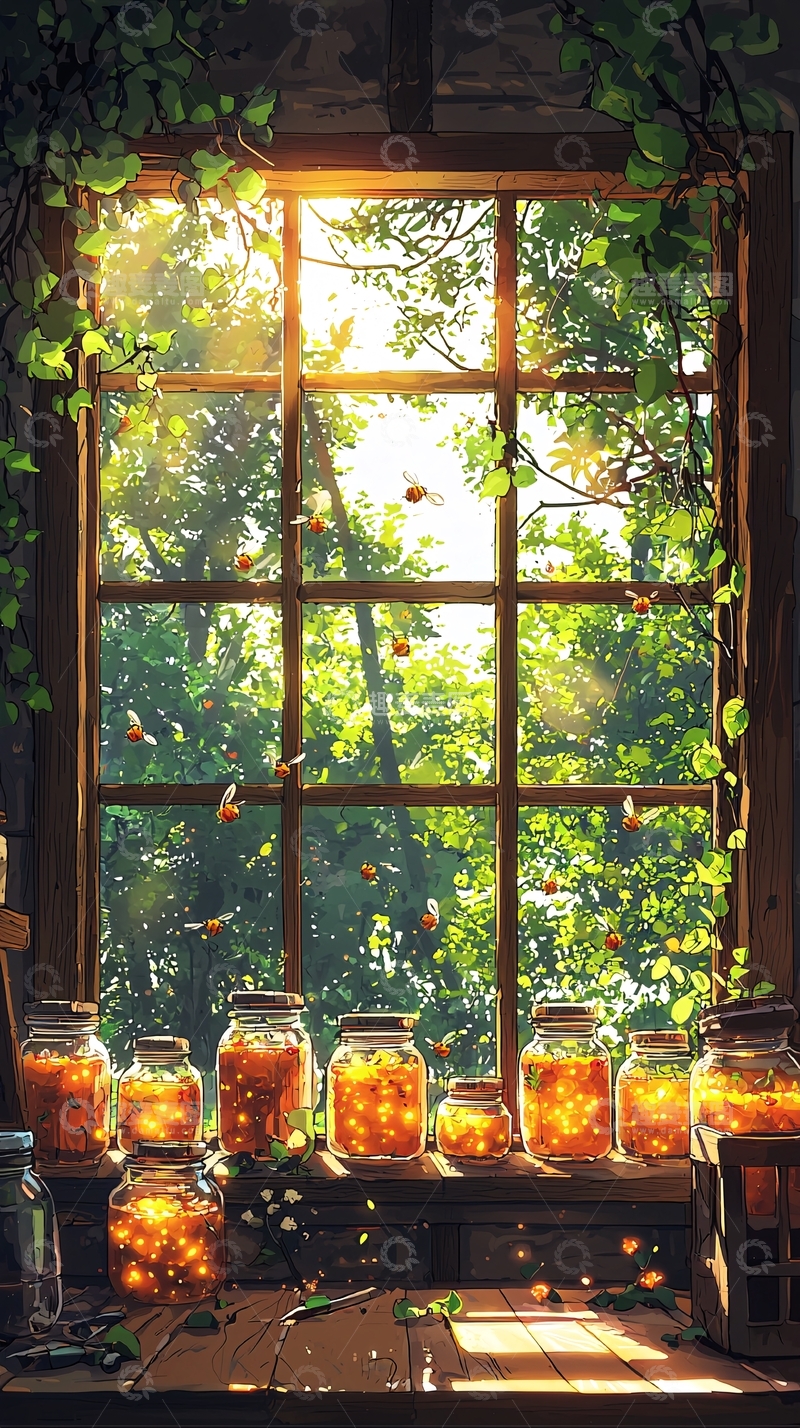 高清大图下载【趣麦麦图】阳光透过窗户洒进房间