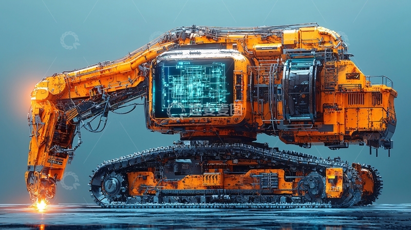 高清大图下载【趣麦麦图】未来科技挖掘机