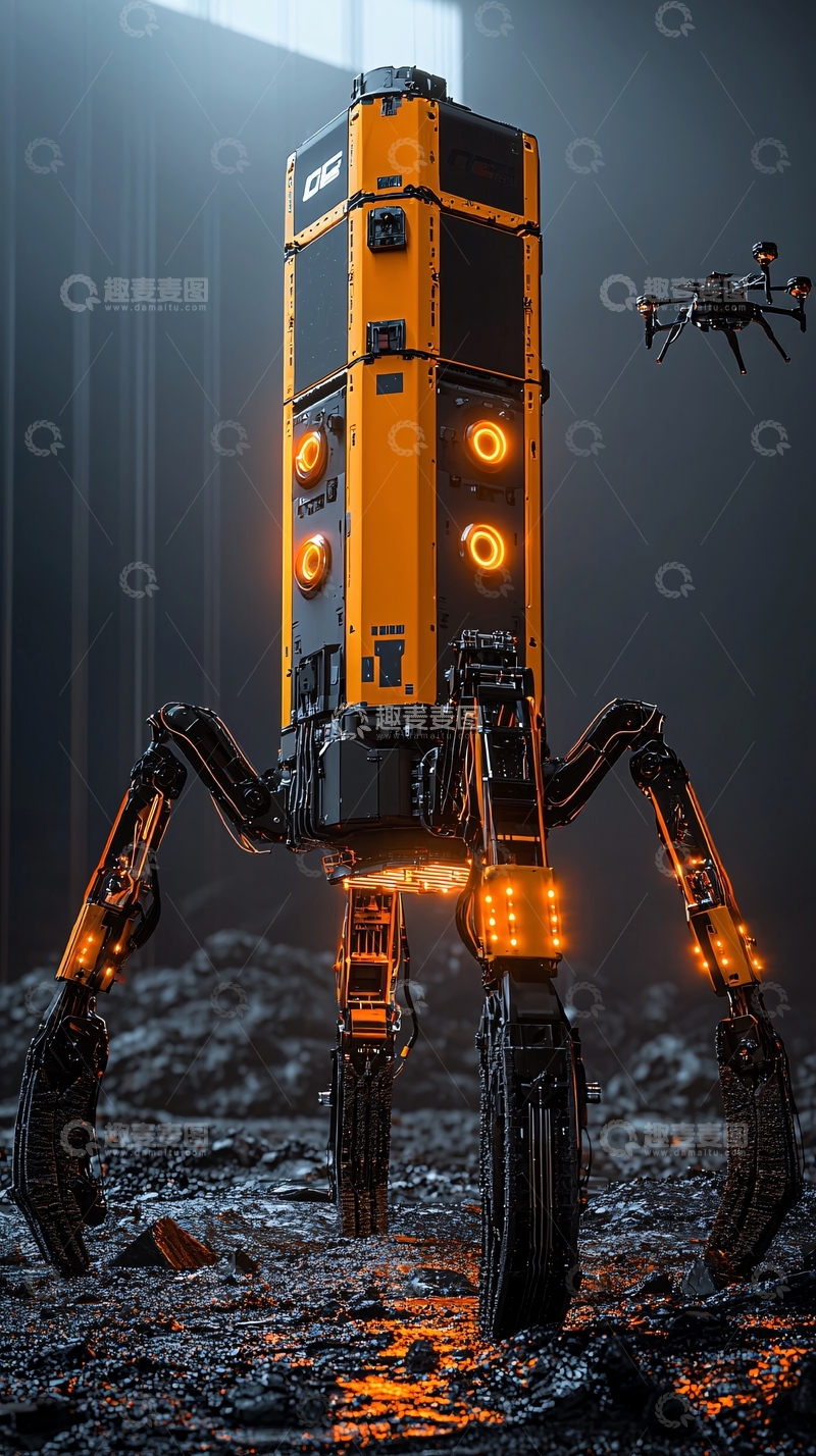 高清大图下载【趣麦麦图】未来科技感机械蜘蛛