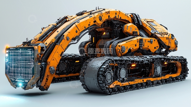 高清大图下载【趣麦麦图】未来科技挖掘机