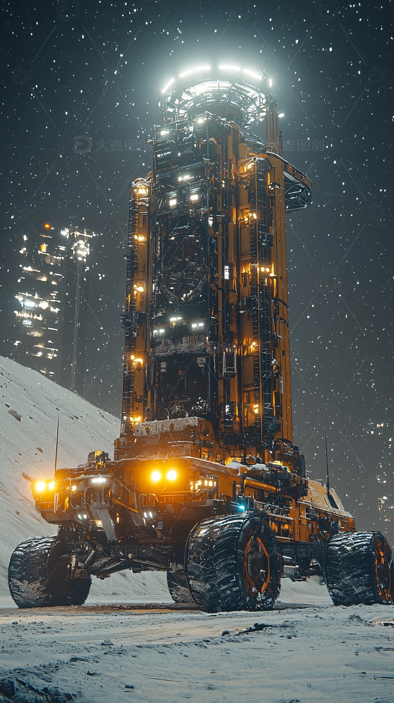 高清大图下载【趣麦麦图】月球科幻基地