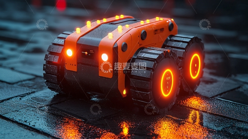 高清大图下载【趣麦麦图】橙色机器人