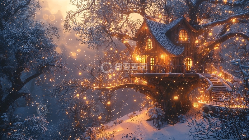 高清大图下载【趣麦麦图】童话树屋