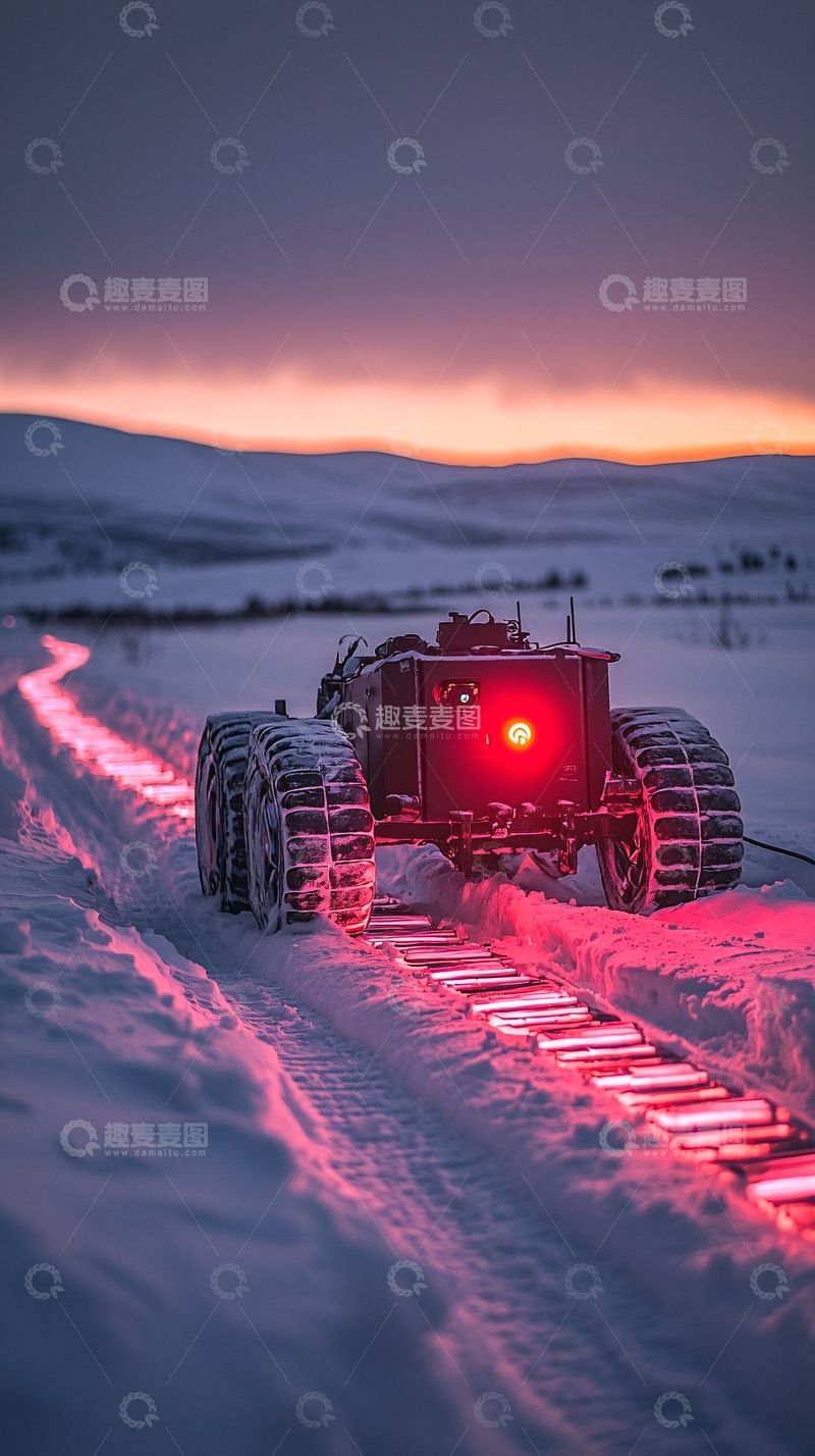 高清大图下载【趣麦麦图】雪地机器人