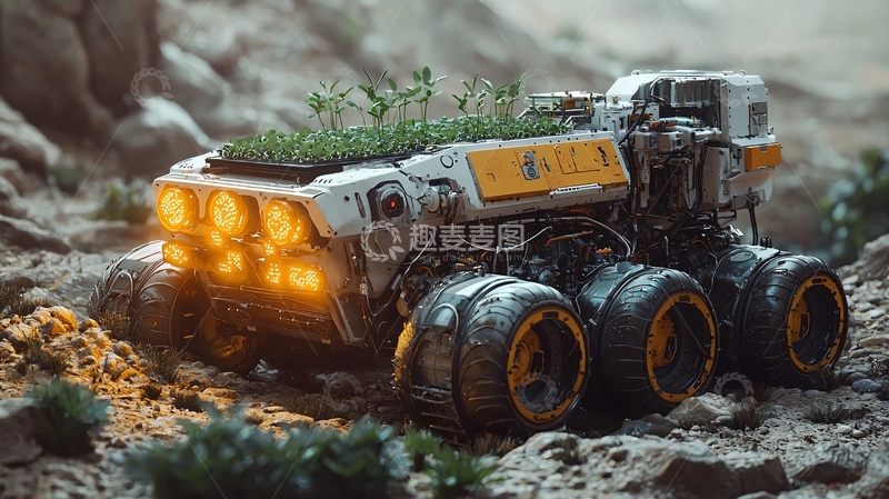 高清大图下载【趣麦麦图】未来感六轮探测车