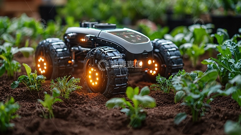高清大图下载【趣麦麦图】小型农业机器人