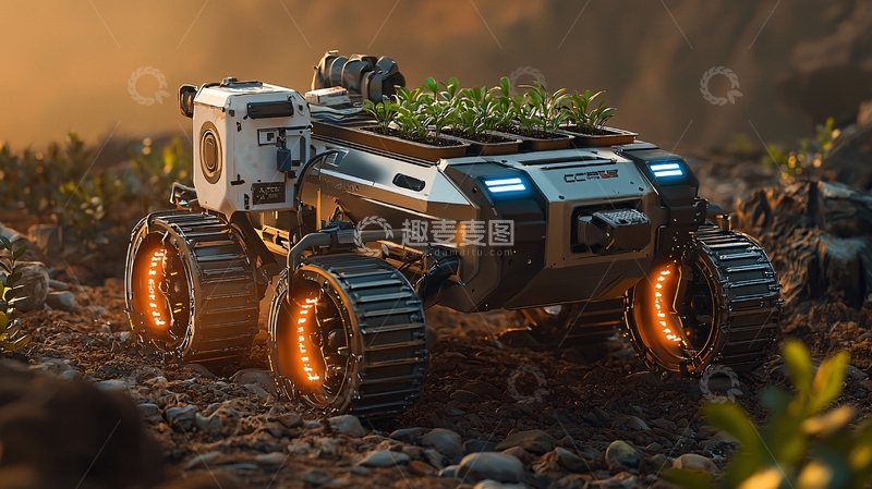 高清大图下载【趣麦麦图】未来感农业机器人