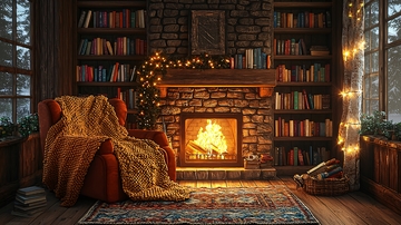 壁炉旁的舒适角落