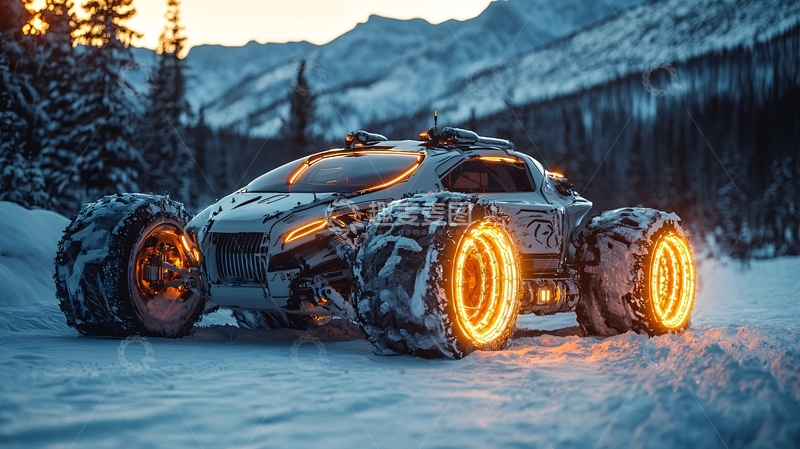 高清大图下载【趣麦麦图】雪地越野车