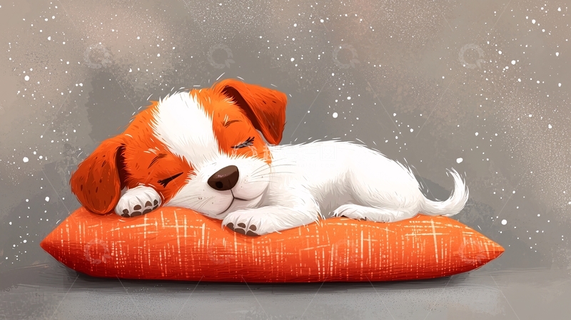 高清大图下载【趣麦麦图】可爱小狗睡觉