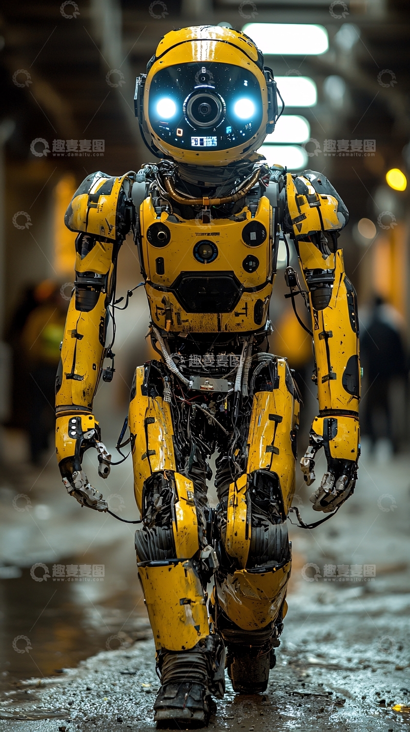 高清大图下载【趣麦麦图】黄色机器人