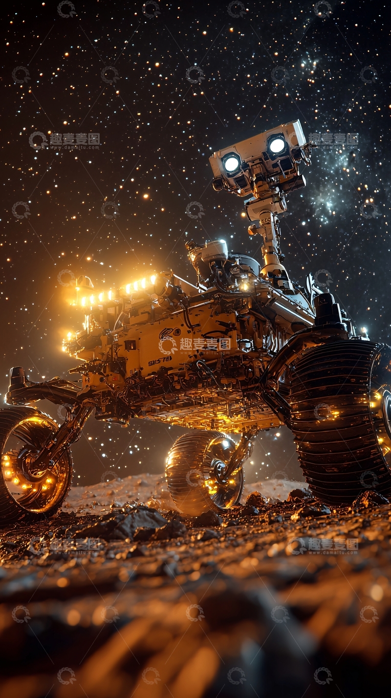 高清大图下载【趣麦麦图】火星探测器夜景