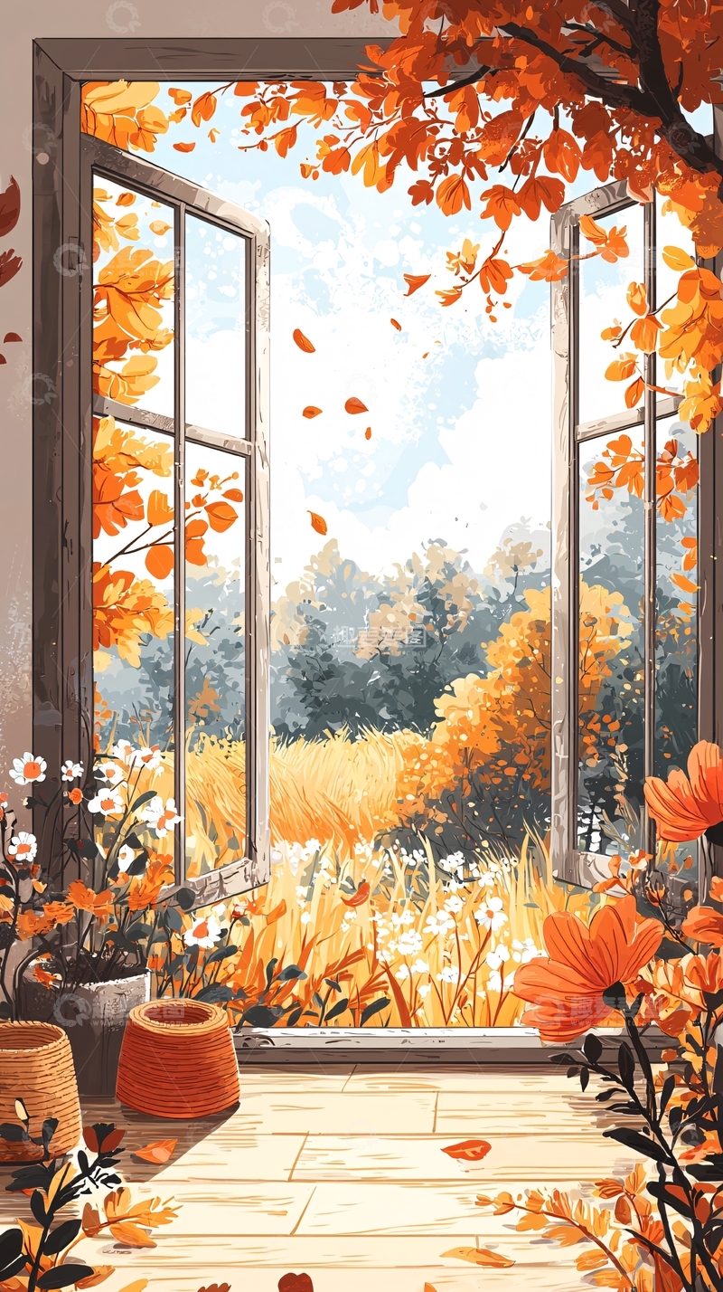 高清大图下载【趣麦麦图】秋日窗外
