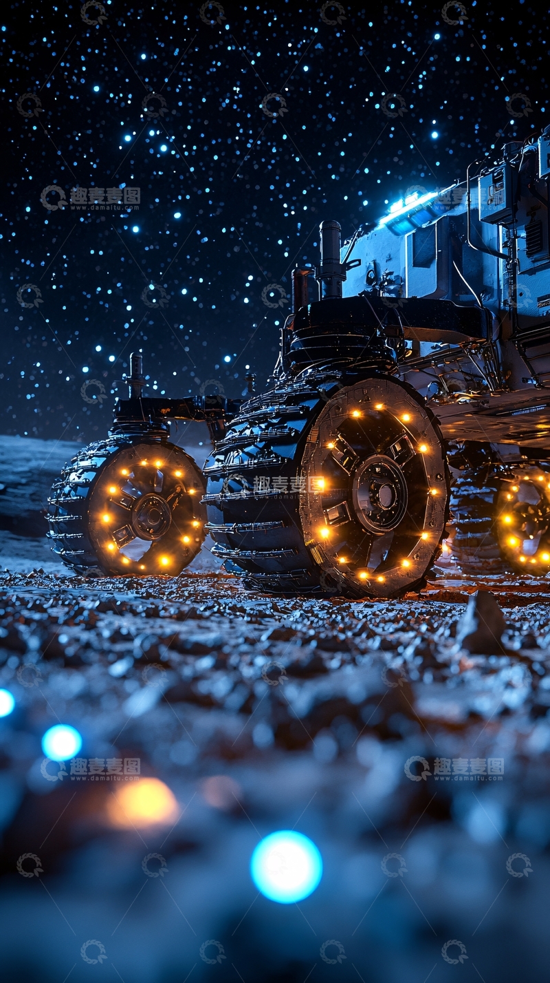 高清大图下载【趣麦麦图】月球车夜景