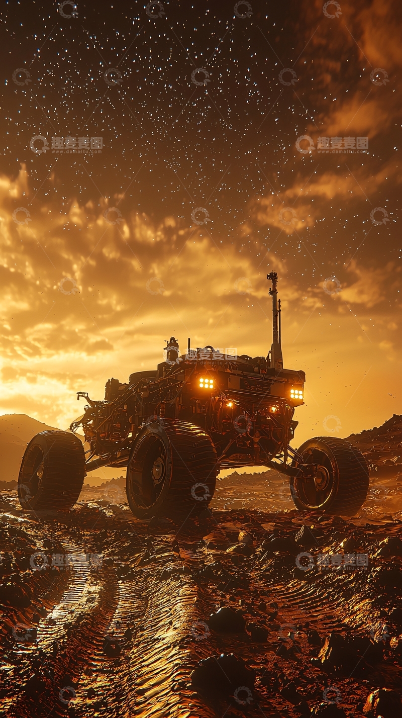 高清大图下载【趣麦麦图】火星探测器日落