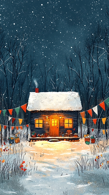 雪夜小屋