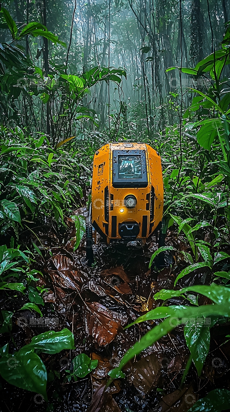高清大图下载【趣麦麦图】雨林探险机器人