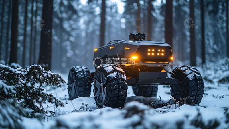 高清大图下载【趣麦麦图】雪地机器人