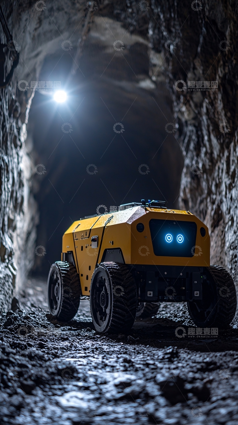 高清大图下载【趣麦麦图】矿井作业机器人