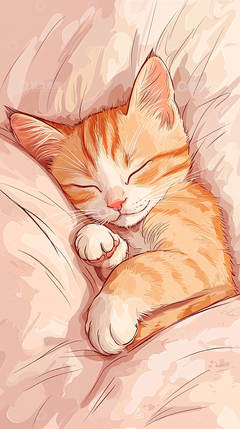 高清大图下载【趣麦麦图】熟睡的小猫咪