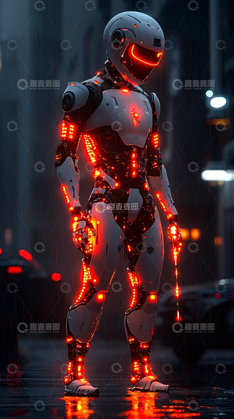 高清大图下载【趣麦麦图】未来都市机器人