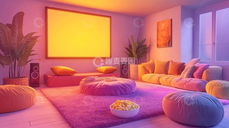 高清大图下载【趣麦麦图】极简风格家居影院