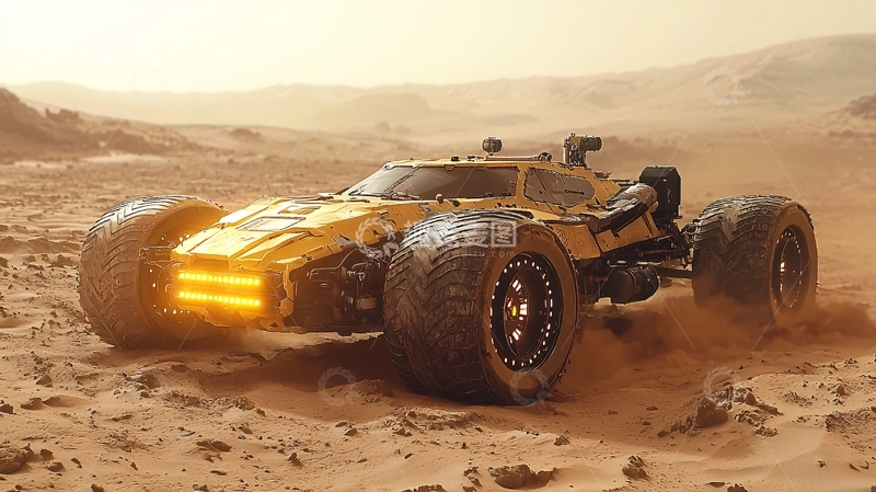 高清大图下载【趣麦麦图】沙漠中未来感越野车