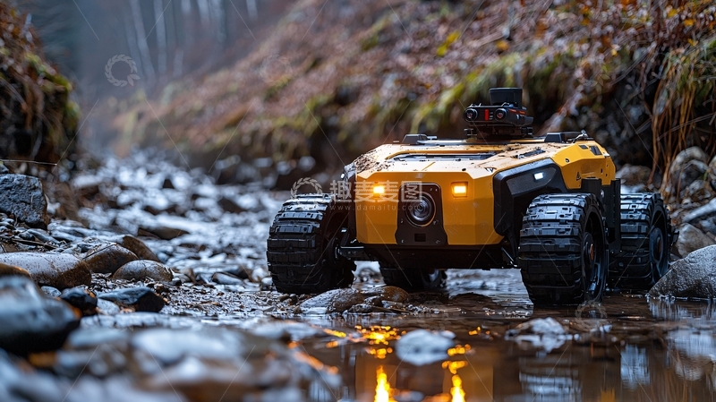 高清大图下载【趣麦麦图】黄色越野机器人
