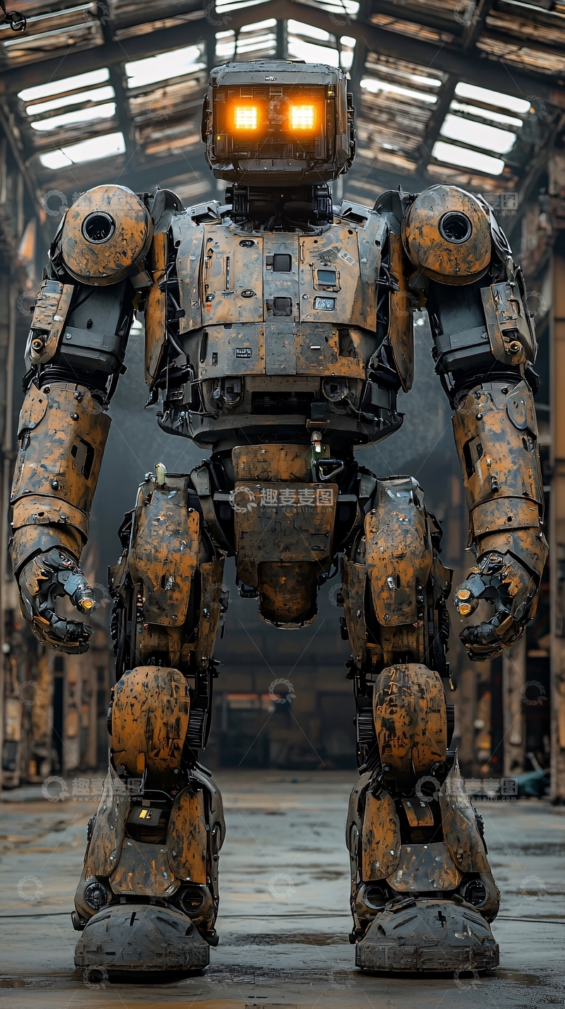 高清大图下载【趣麦麦图】锈迹斑斑的巨大机器人
