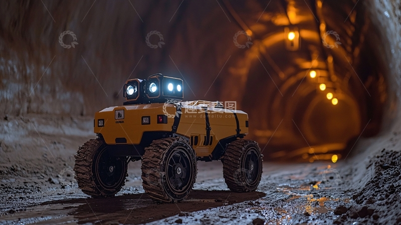 高清大图下载【趣麦麦图】矿山机器人隧道探测