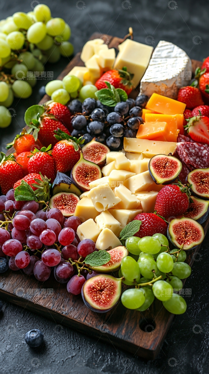 高清大图下载【趣麦麦图】水果奶酪拼盘