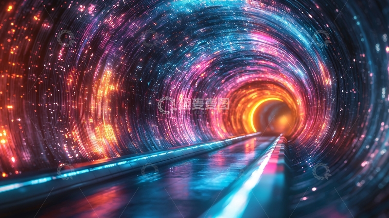 高清大图下载【趣麦麦图】绚丽多彩的宇宙隧道