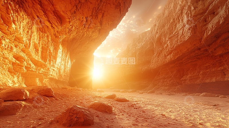 高清大图下载【趣麦麦图】峡谷日出