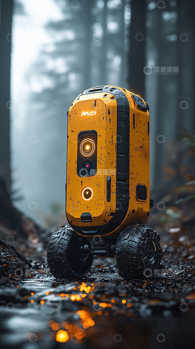 高清大图下载【趣麦麦图】黄色机器人