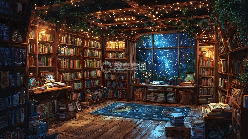 高清大图下载【趣麦麦图】复古书房
