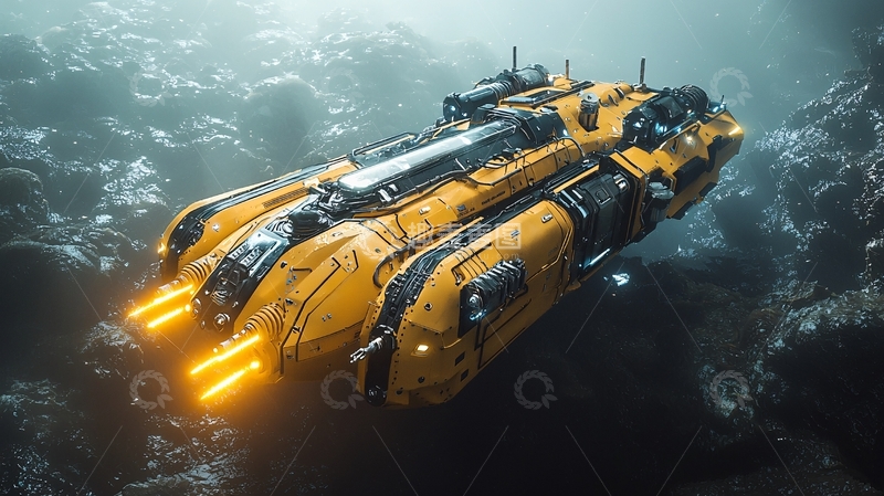 高清大图下载【趣麦麦图】未来科幻飞船海底探险