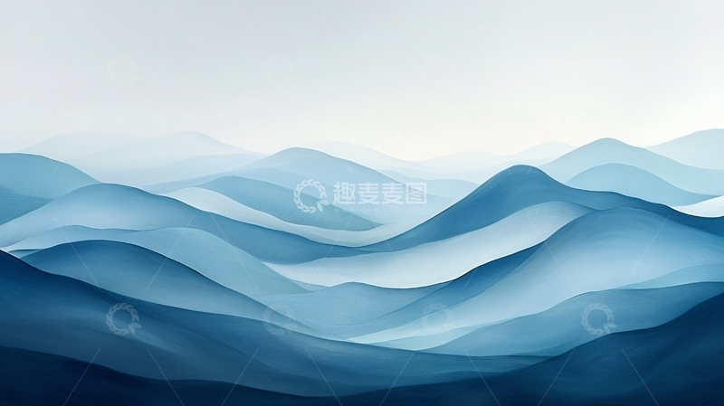 高清大图下载【趣麦麦图】水墨蓝山