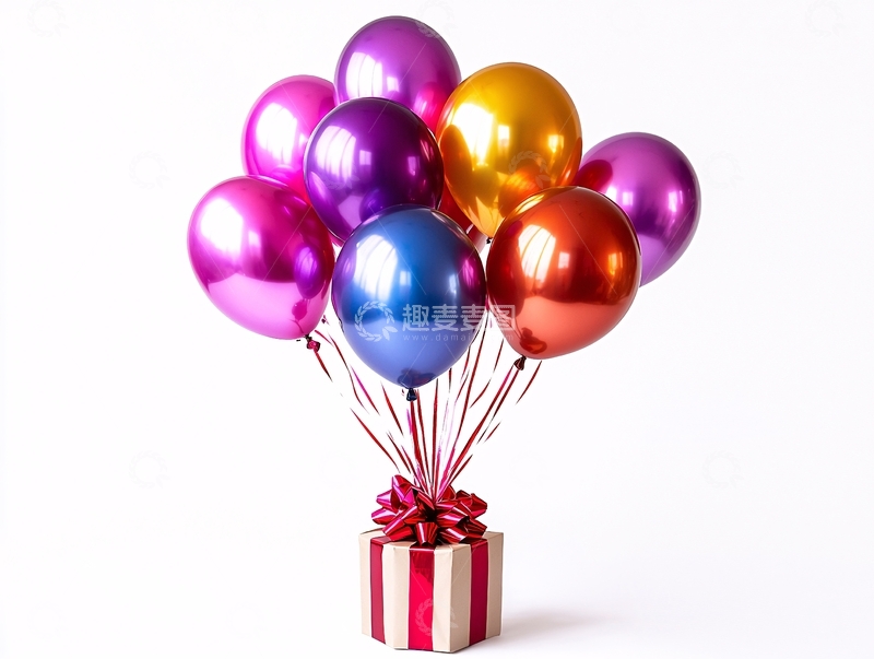 高清大图下载【趣麦麦图】一束彩色的金属气球