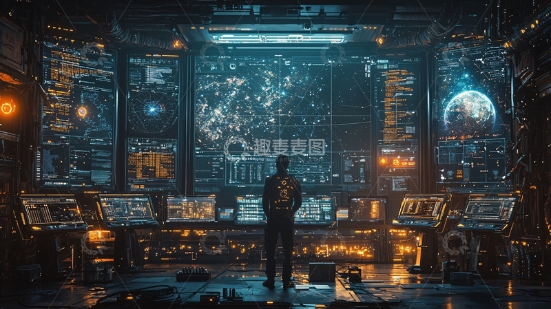 高清大图下载【趣麦麦图】未来科技控制中心