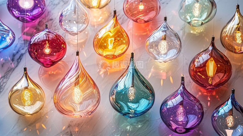 高清大图下载【趣麦麦图】彩色玻璃灯饰