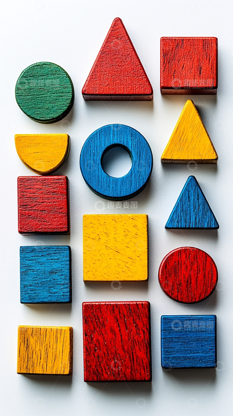 高清大图下载【趣麦麦图】彩色木质积木
