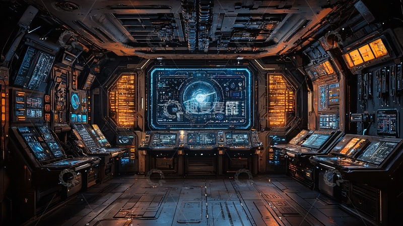 高清大图下载【趣麦麦图】科幻飞船控制室